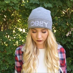 Obey NWOT Grey Beanie